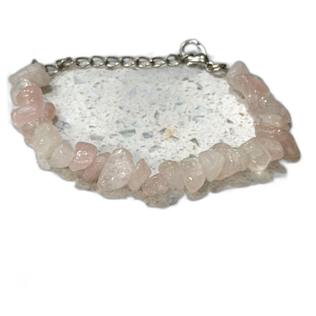 Pink Quartz Bracelet With Broken Stones